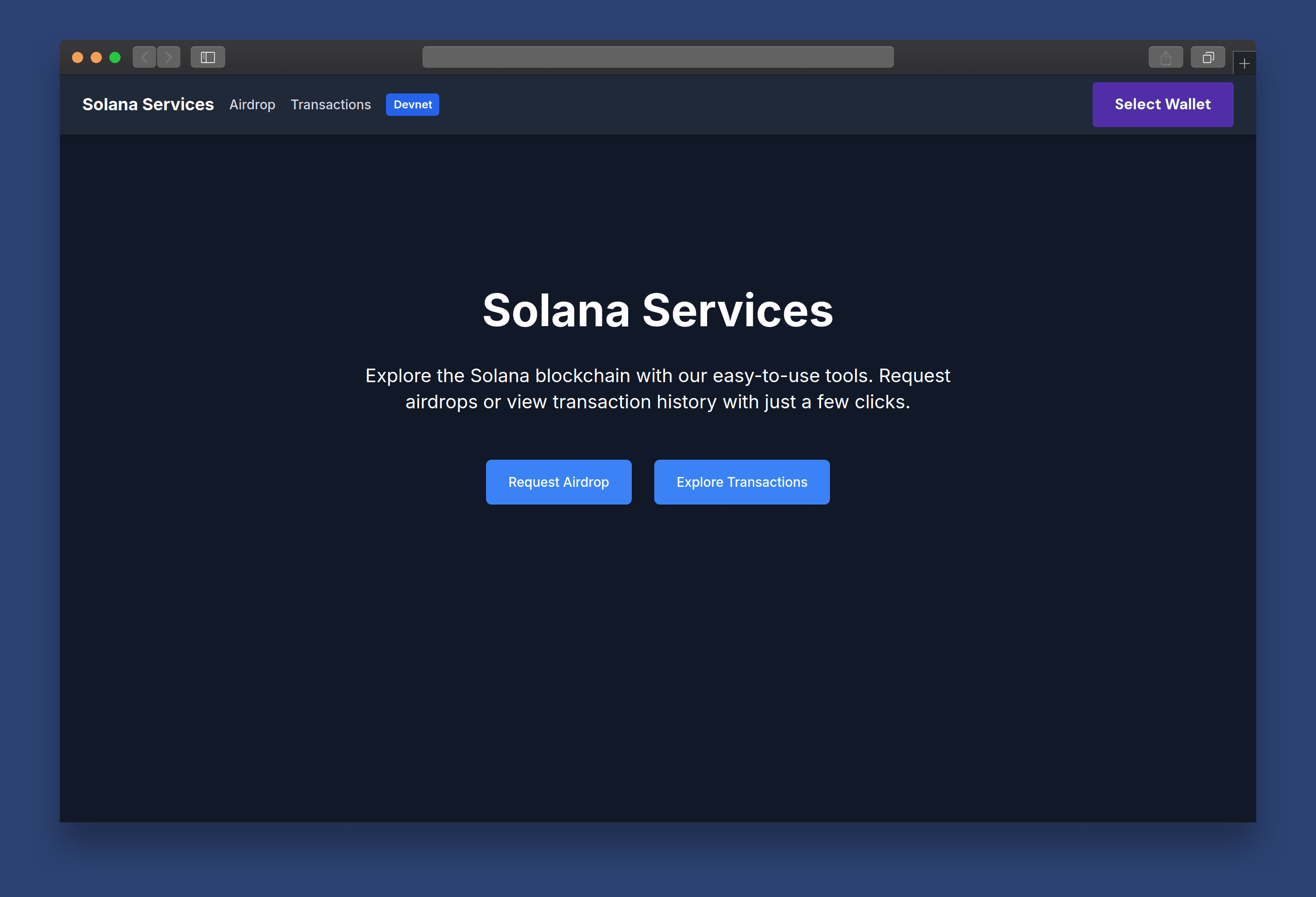 Solana Services Project